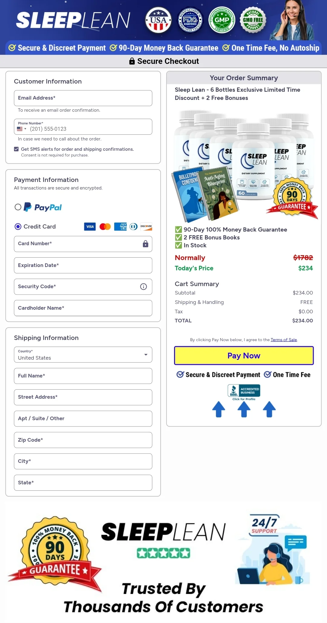 Sleep Lean order form